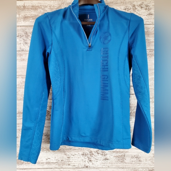Elevate Tops - Elevate 1/4 Zip Performance Top Blue Gitchi Gummi Lake Superior Soccer